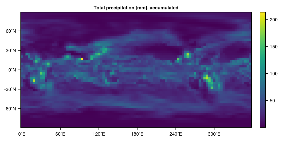 Map of total accumulated precipitation